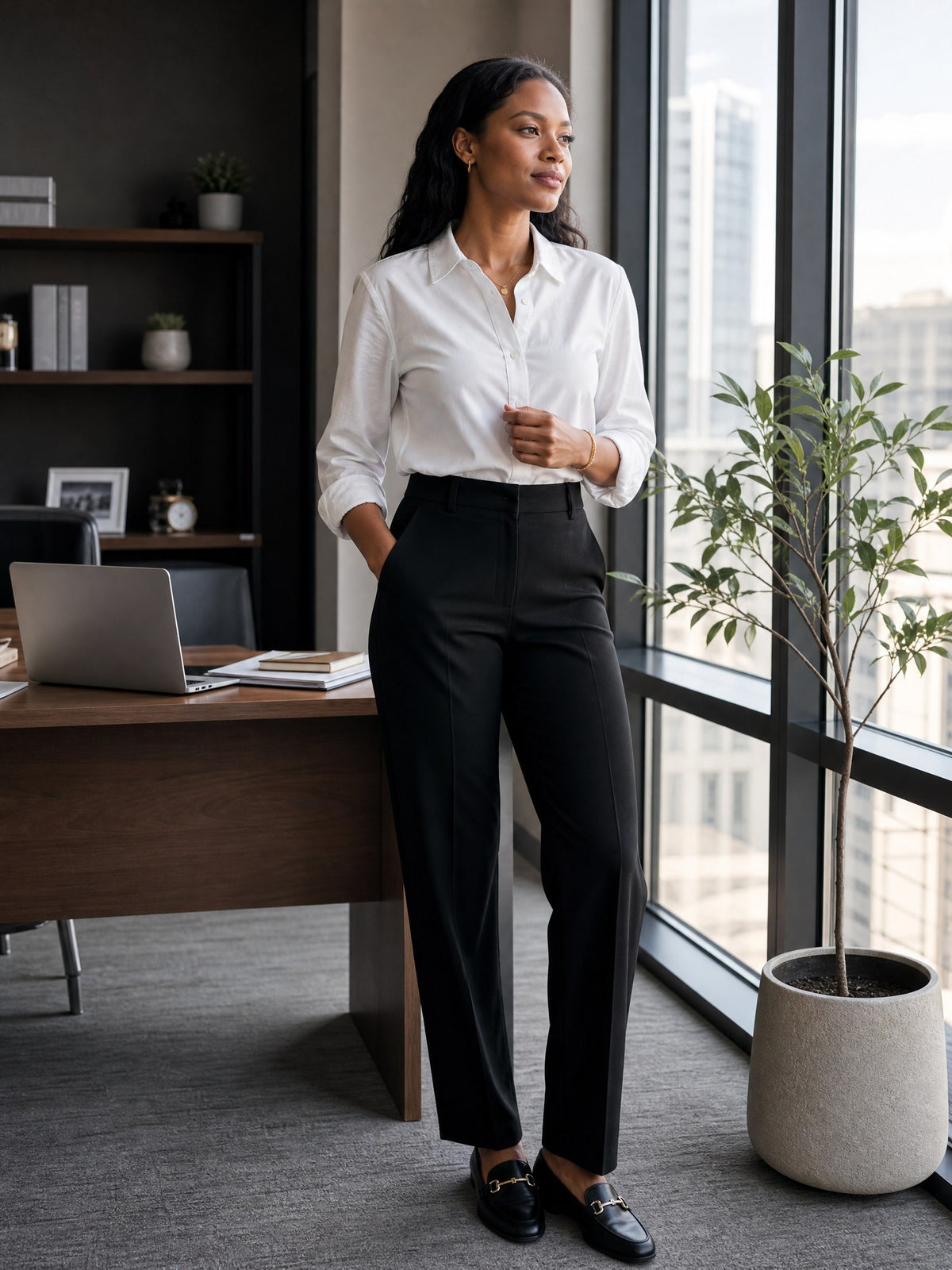 Elite Journey worn discreetly beneath a crisp white blouse